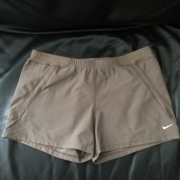 tan nike shorts